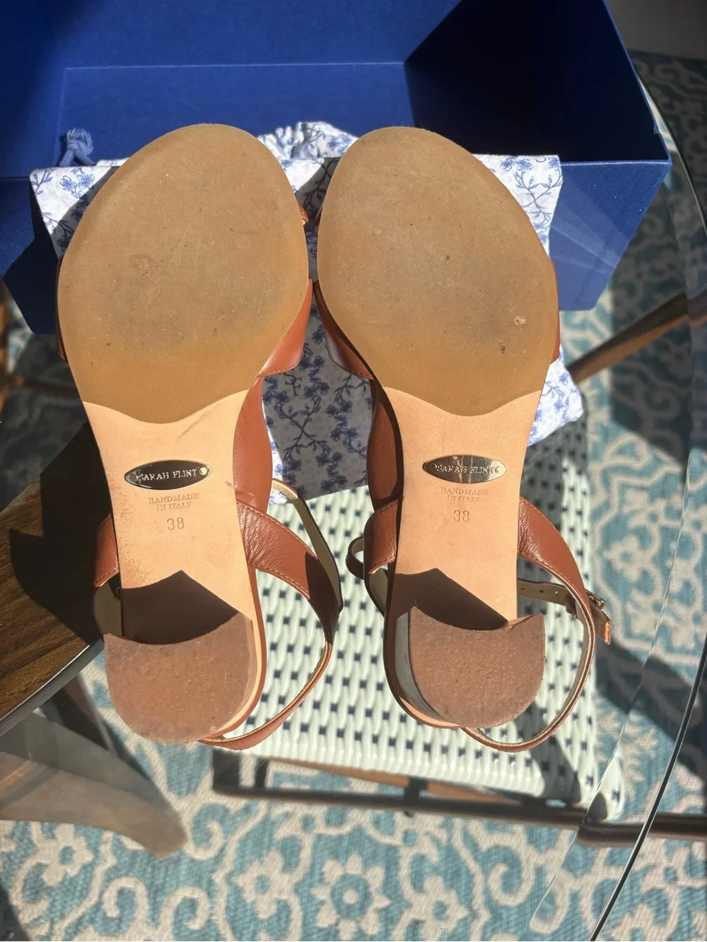 Sarah Flint Perfect Crossover sandals Cognac leather size IT 38 = US 8